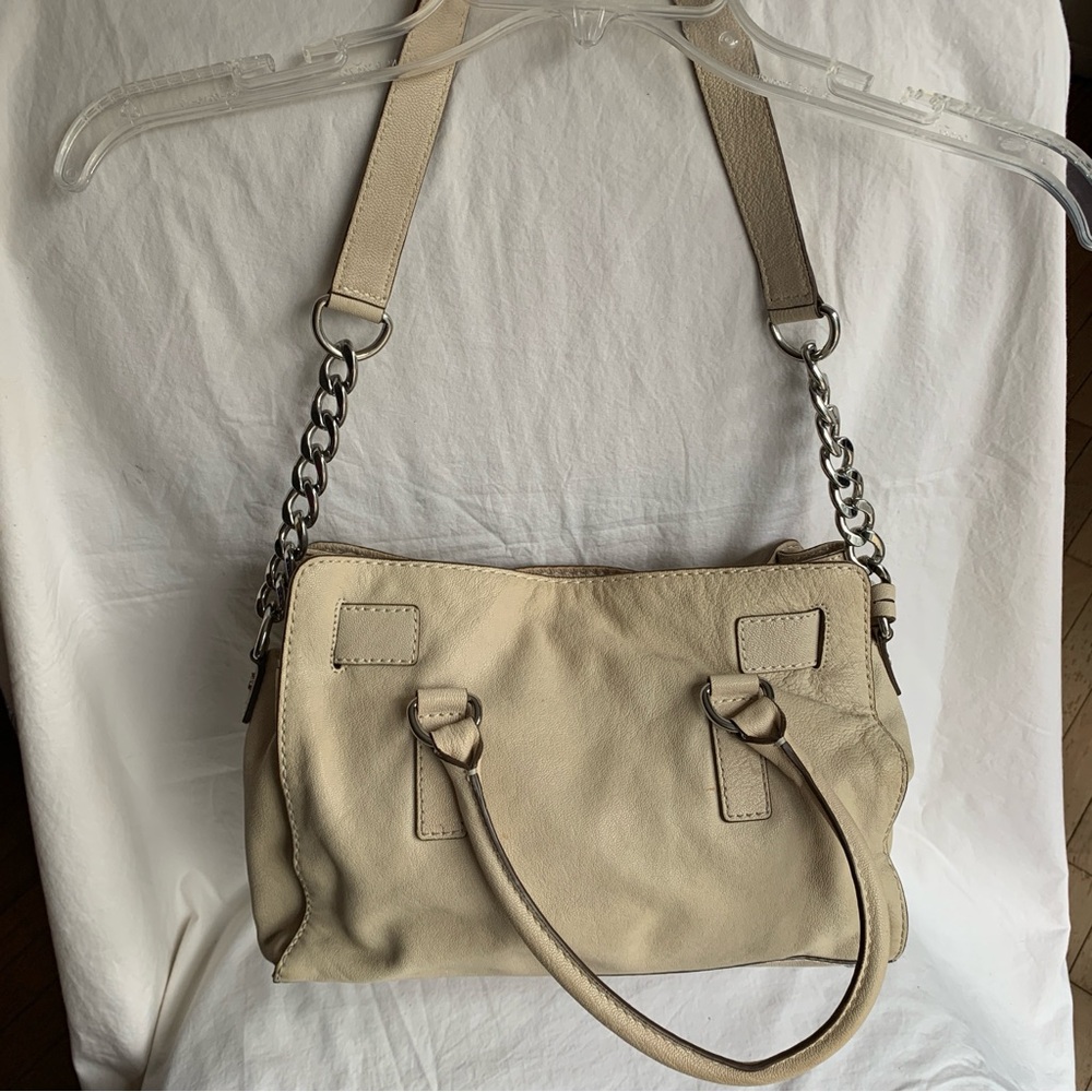 Chic Michael Kors Vintage Leather Cream Satchel Bag - Picture 2 of 8